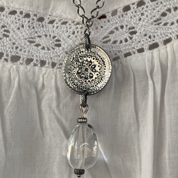 SILPADA Sterling Silver Disk & Crystal necklace - Picture 8 of 9